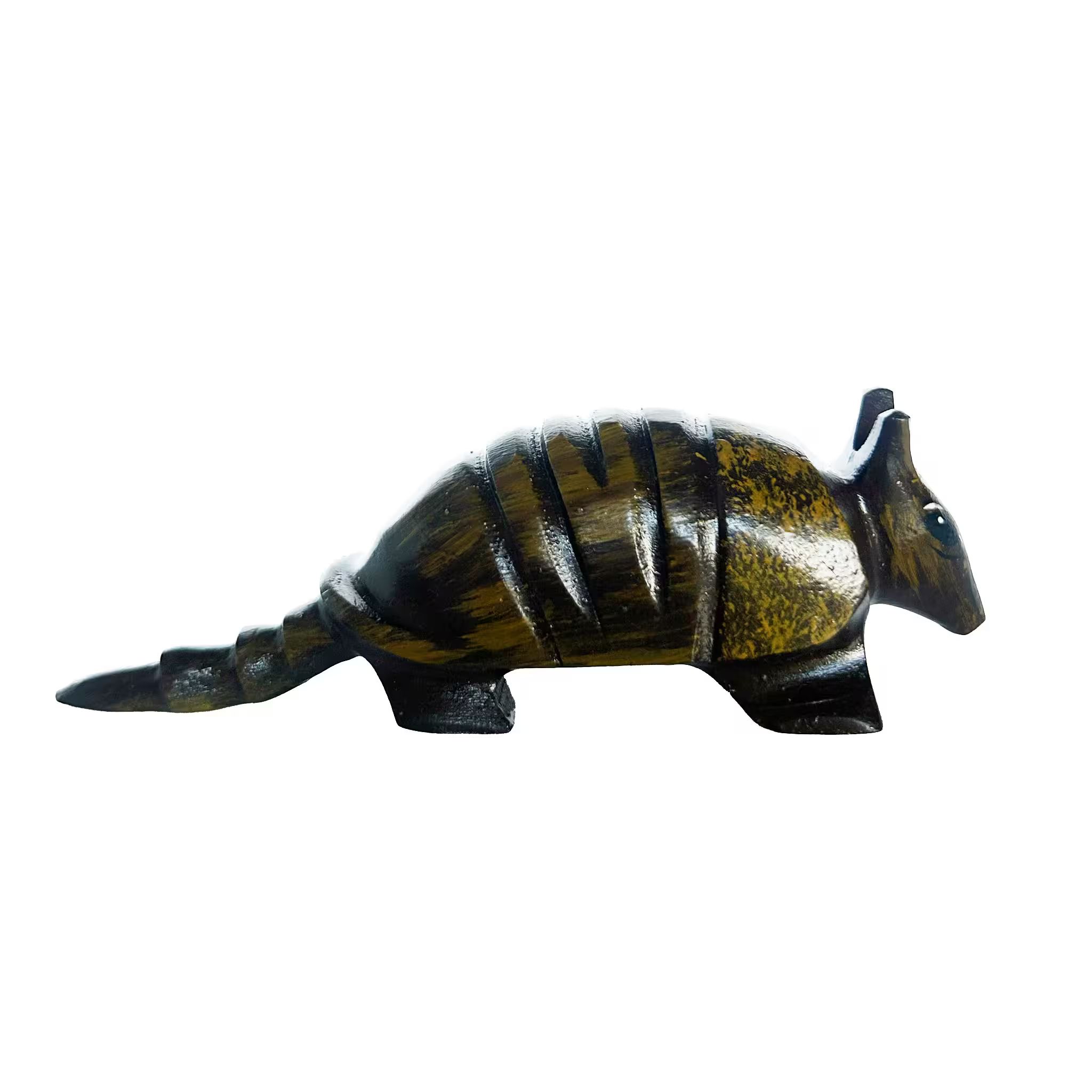 Armadillo, hand-painted reclaimed wood, handmade Costa Rica souvenir (detail 3)