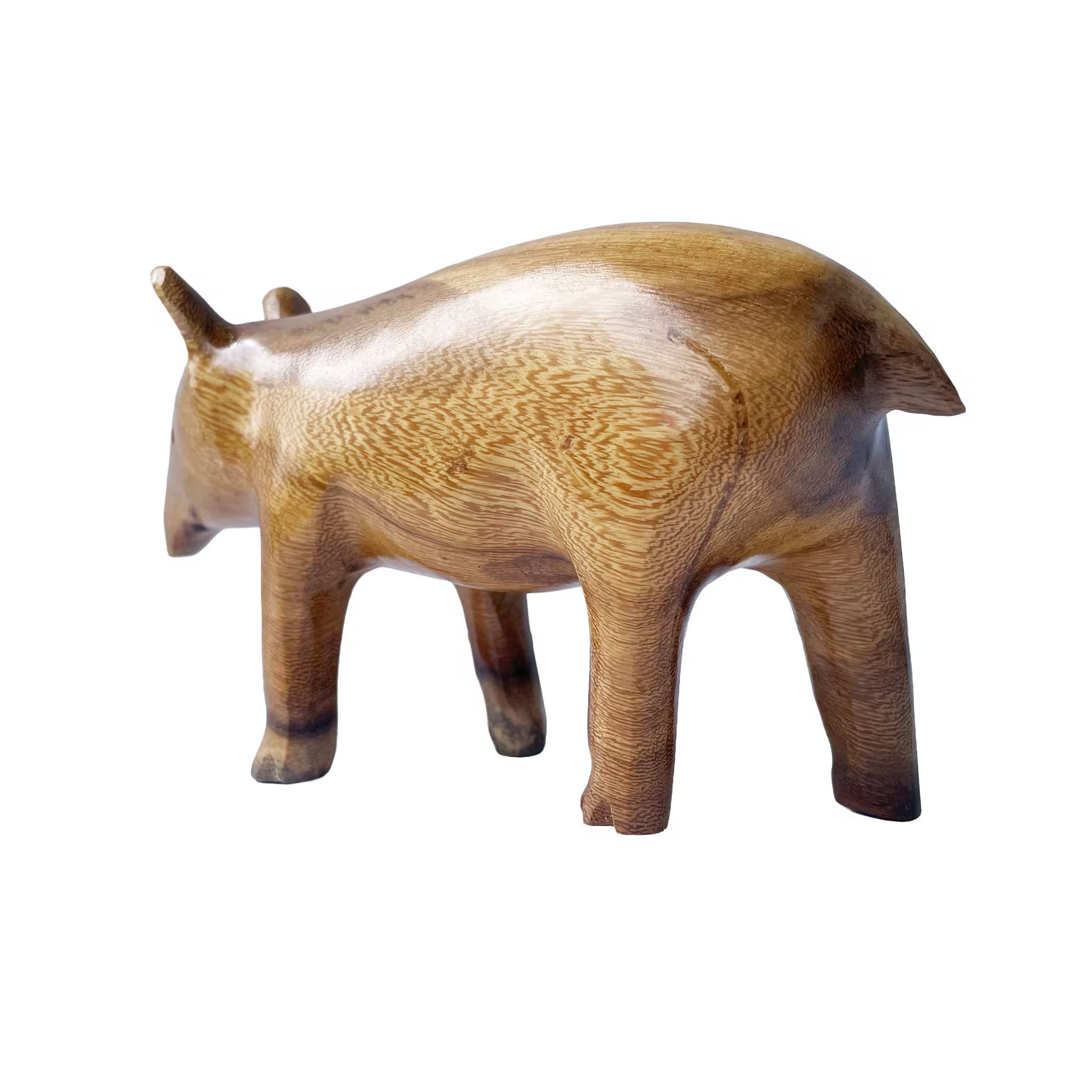Tapir, hand-carved reclaimed wood, handmade Costa Rica souvenir (detail 2)