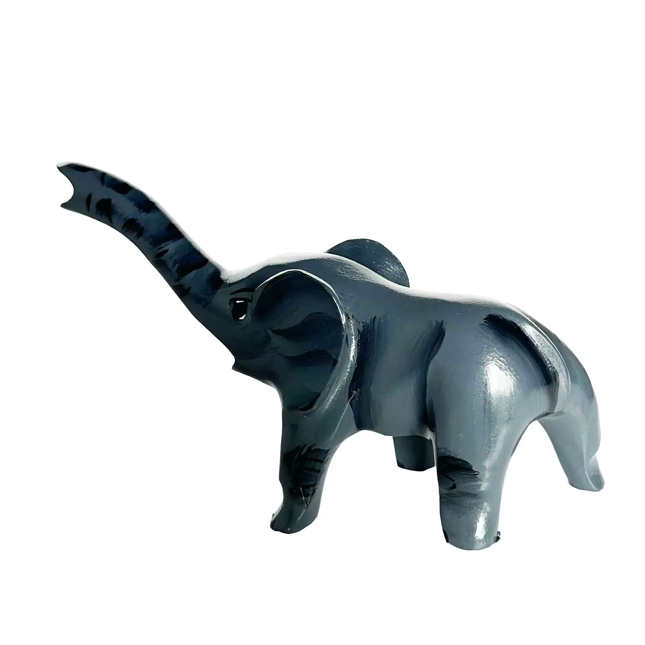 Elefante, pintada a mano en madera recuperada, souvenir artesanal de Costa Rica (detalle 1)