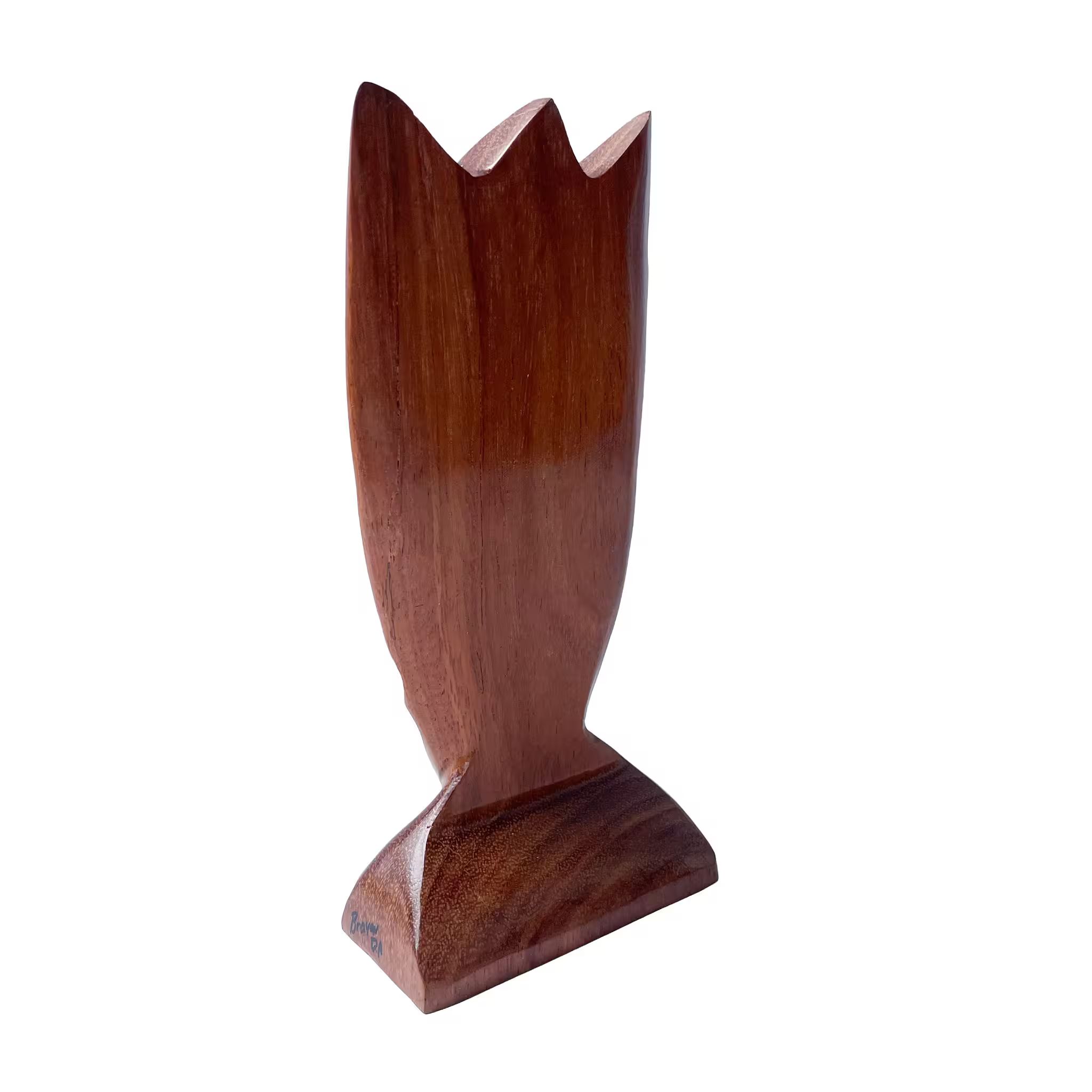 Máscara tribal vertical, tallada a mano en madera recuperada, souvenir artesanal de Costa Rica (detalle 2)