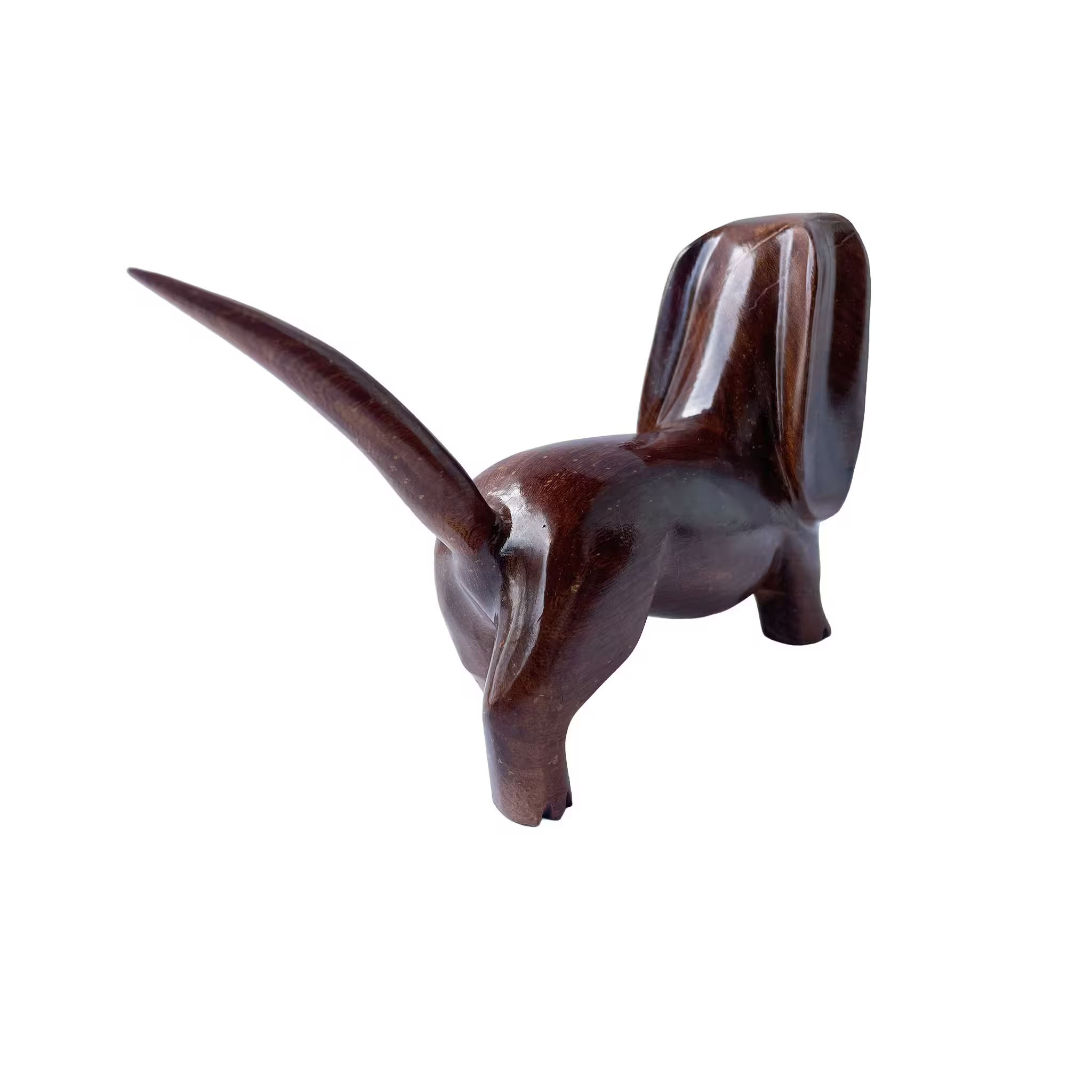 Dachshund, hand-carved reclaimed wood, handmade Costa Rica souvenir (detail 2)