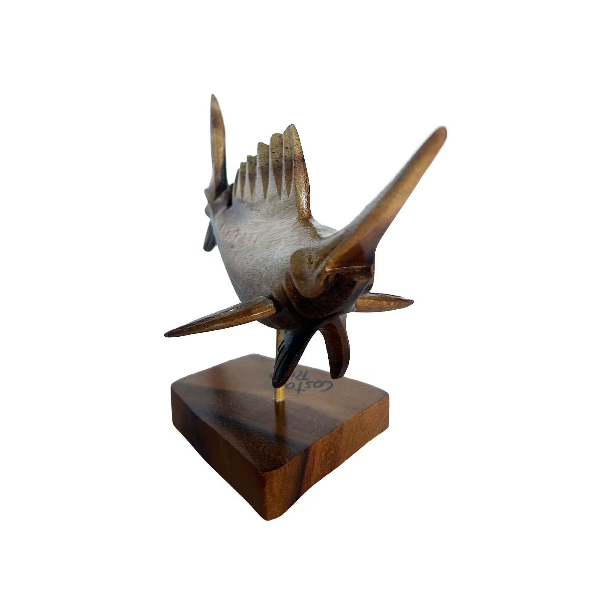 Sailfish, hand-carved reclaimed wood, handmade Costa Rica souvenir (detail 1)
