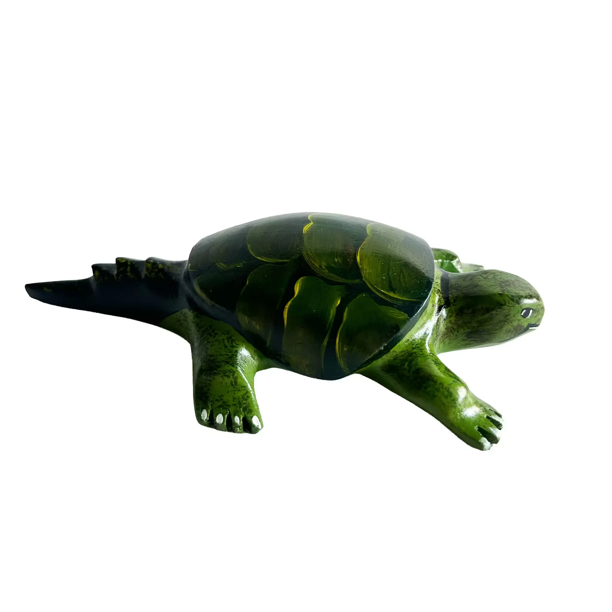 Tortuga lagarto, pintada a mano en madera recuperada, souvenir artesanal de Costa Rica (detalle 1)