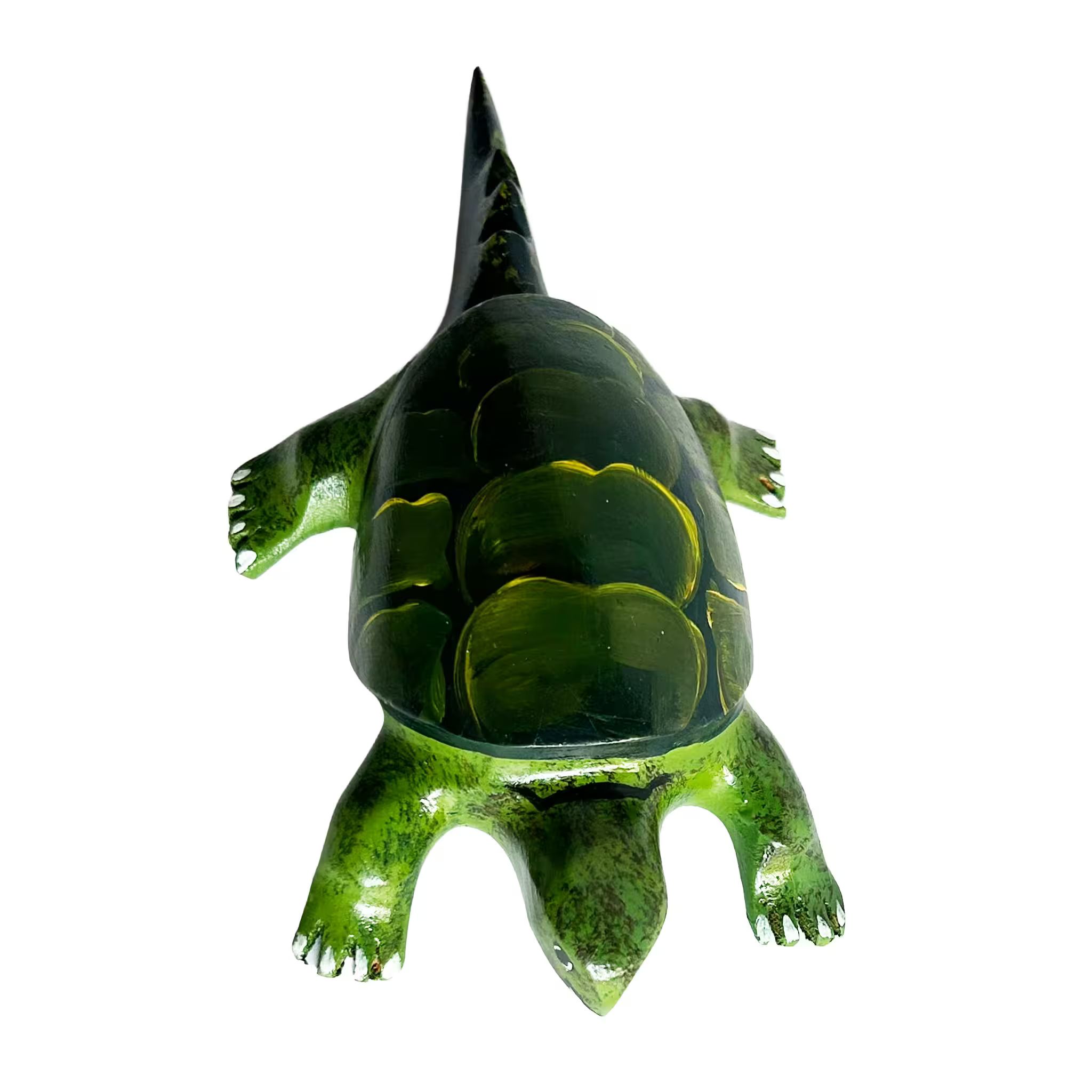 Snapping turtle, hand-painted reclaimed wood, handmade Costa Rica souvenir (detail 2)